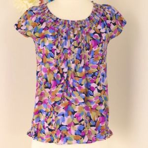 Banana republic cool colored cap sleeve blouse, size medium